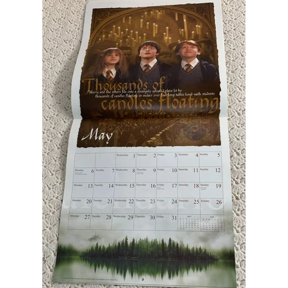Lot 2 Vintage Harry Potter calendar 2001 Hogwarts Gryffindor 2002 Philosophers
